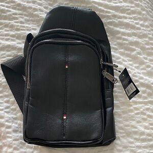 Westend Black Leather Men's Sling Bag